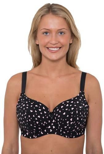 Ladies Underwired Bra LG400 Black Hearts 34J