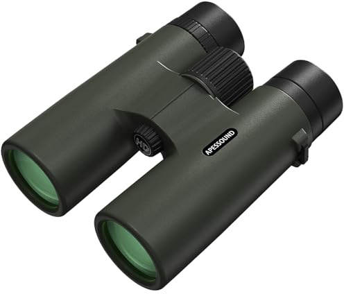APESSOUND 10x42 Fernglas für Erwachsene, Jagd & Vogelbeobachtung, HD-Optik mit vollständig mehrfach beschichteten Linsen & BAK4-Prisma, IPX7 wasserdicht/beschlagfrei/stoßfest, gummipanzert, Stativ