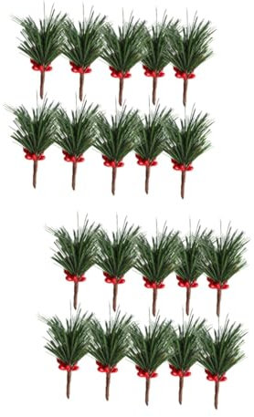 OUNONA 20 STK Simulationsbaumschmuck künstliche Zweige Künstliche Pflanze Stechpalme Beerenstiele Artificial Pine Branches kunstpflanze kunstplflanze Weihnachtsgirlande Hölzern