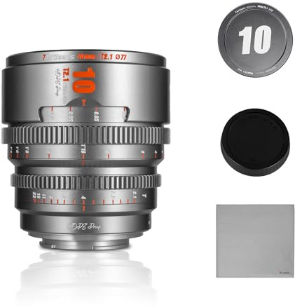 7artisans 10mm T2.1HopeSeries Professional Cinema Lens S35 Frame Compatible for Fuji X-Mount,for Fuji X-S20/X-T5/X-H2/X-T4/X-H2S/X-T3/X-S10(Titanium Gray)