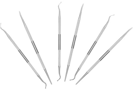 Mikinona 6piezas Removedor De Suciedad Para Uñas Herramientas Cuidado De Uñas Encarnadas Cucharas Ranuras Limpiador Acero Inoxidable