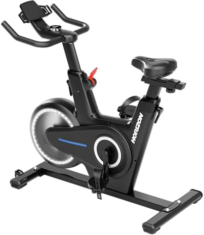HORIZON FITNESS 3.0SC – BICICLETA DE CICLISMO INDOOR, FRENO MAGNÉTICO SILENCIOSO, 32 NIVELES, VOLANTE CON LUZ LED MULTICOLOR, BLUETOOTH, COMPATIBLE CON APPS, PEDALES AUTOEQUILIBRADOS, 100 KG MAX