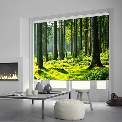 Estor de ventana verde, 100 % oscurecimiento, estor de ventana para dormitorio, muchos anchos, 90 x 120 cm