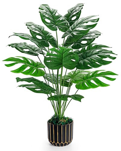 BTSD-home 71cm Kunstpflanze Kunstpflanzen Groß Fake Plant Monstera Pflanze Pflanzen Künstlich Ideal für Balkon Zimmer Wohnzimmer Schlafzimmer Wohnzimmer Deko