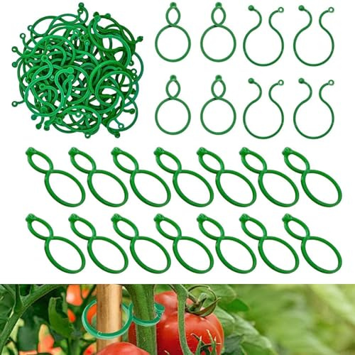 200 Stück Pflanzen Clips, Pflanzenklammern für kletterpflanzen, Pflanzenclips Befestigung, Pflanzen Klammern Klein, Pflanzenringe Pflanzenstützclip Gartenclips Blumen Klammer