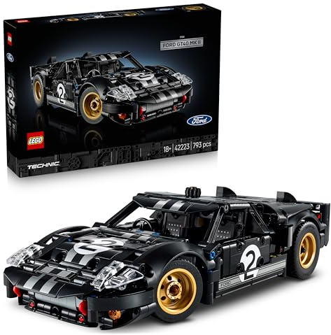 LEGO Technic Auto da Corsa Ford GT40 MKII 1966 - Kit di Modellismo da Collezione per Adulti - Set di Ingegneria con Motore V8, Dettagli e Livrea Originali - Regalo per Fan di Sport Motoristici 42223