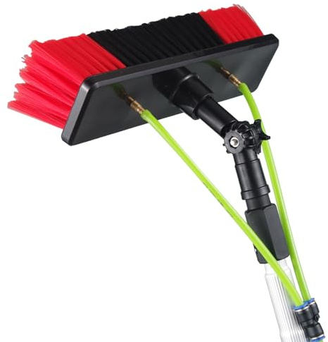 Kit di spazzole e pali per la pulizia dei pannelli solari, palo alimentato ad acqua da 512 m, con spazzola da 30/50 cm, ideale per la pulizia di finestre esterne, manutenzione dei pannelli solari e