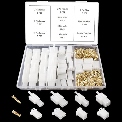 Lyeteung 190 PCS 2.8mm 2 3 4 6 Pin Electrical Wire Terminals Connector Kit, Male Female Plug Housing and Pin Header Crimp Connector Kit, for Motorcycle, Car, Boats