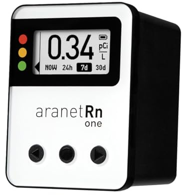 Aranet Radon One – Fast Home Radon Gas Detector with 10-Minute Response, E-Ink Display, Battery Powered, Portable Real-Time Radon Monitor for Basements & Indoor Air Monitoring (White)