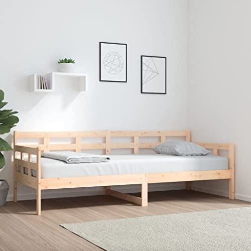 Ordellia Dagsäng, massivt trä, furu, 80 x 200 cm, obehandlad furu, mångsidig bäddsoffa, stabil sängram för sovrumsmöbler