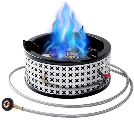 Gasspis 15800W Hög Effekt Eldbrännare | Vindskyddad Campingkök för Picknick Barbecue Utomhusmatlagning Vandring och Friluftsliv