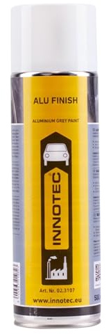 INNOTEC Alu Finish 500 ml – Aluminiumgrauer Lackspray für Metall und Kunststoff – schnell trocknend, UV- und temperaturbeständig – ideal für Felgen, Motorenteile, Aggregate und Industrieoberflächen