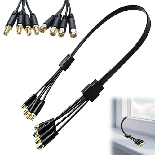 PORFOYO Cavo Piatto Per Finestre Da 5 G/LTE, Passacavo Per Finestre 4 In 1, 50 Cm, Connettore SMA Maschio A Femmina SMA