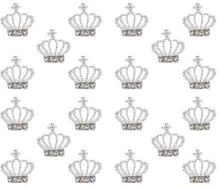 LALAFINA Ciondoli per Manicure 30 Pezzi Coroncine in Lega Strass per Nail Art Decorazioni Unghie Festa