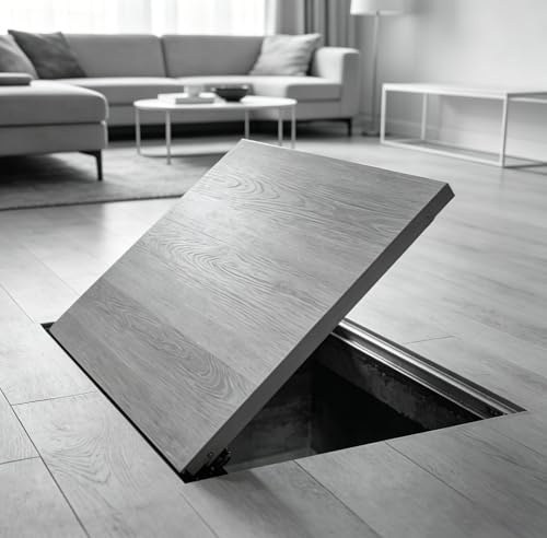 Heavy Duty Concealed Floor Hatch, Basement Floor Access Panel Ning Cover for Crawl Space, Stainless Steel Inspection Hatch Cover with Handles(LxW 24x30in)