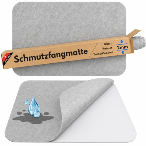 Schmutzfangläufer Dünn 2mm, Selbstklebend - Schweizer Qualität - 75 x 119 cm Ultra dünne Fußmatte klebend, Schmutzmatte für den Eingangsbereich Extra dünne Schmutzfangmatte Innen, groß, Türvorleger