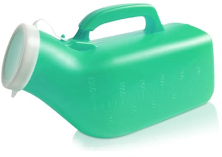 urinflaska, 2-pack tjock urininflaska for män 1000 ml, bärbar kissflaska for urinal med spillsäkert lock(Green1men)