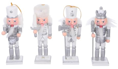 FOMIYES 4 Pièces Figurine de Soldat Casse-Noisette Marionnette en Bois de Noël