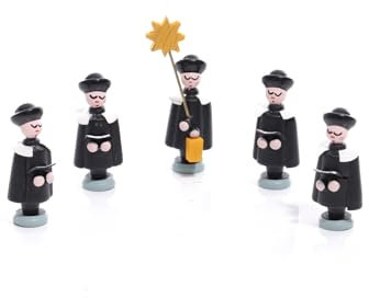 Rudolphs Schatzkiste Weihnachtsfiguren 5 Kurrendefiguren klein Höhe ca 3,5cm NEU Sternsänger Sternträger Fensterdekoration Kirche Erzgebirge Seiffen Weihnachten Holz Dekoration