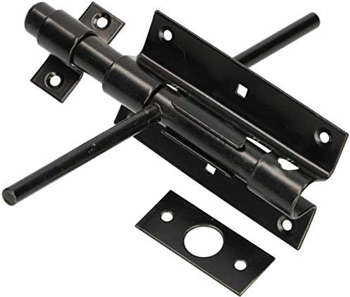 KOTARBAU® Bolzenriegel Riegel 150/16 Schlossriegel Beidseitig Pulver Schwarz Metall Torriegel Schubriegel Türriegel Torschieber Stalltür Schlossriegel