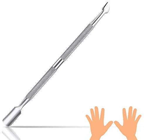 Nagelhautschieber Edelstahl, XCOZU Nagelhautschieber Profi/Nagelschieber/Metallspatel, Cuticle Pusher für Maniküre, Pediküre, Nagelreiniger und Nagelhautentferner(Silber)