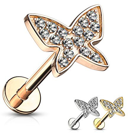 Treuheld® Schmetterling Labret Piercing in 2 Größen