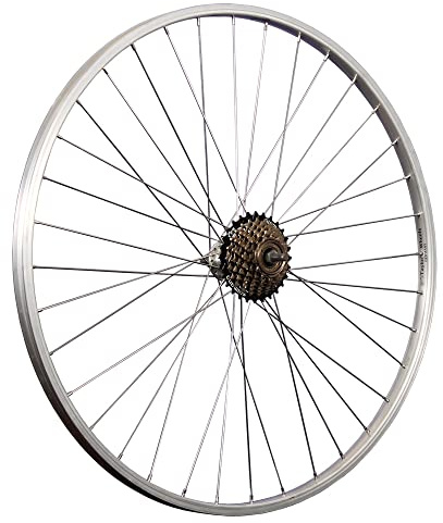 28 tums cykel bakhjul aluminiumfälg med 7 fack skruvkrans silver