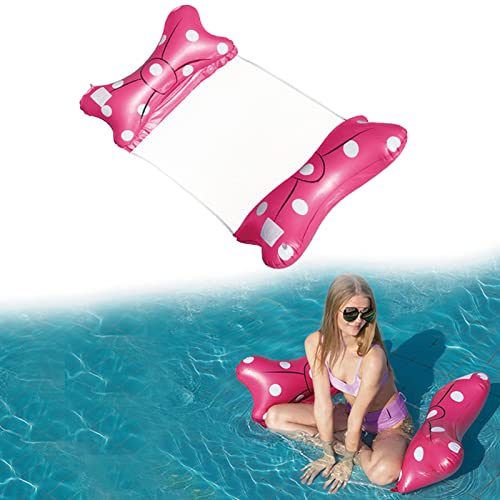 Luftmatratze Pool,Aufblasbare Hängematte, Wasserhängematte Luftmatratze für Erwachsene und Schwimmmatratze Wasser Bett Matte Swim Aufblasbare Kopf(Rotwein)