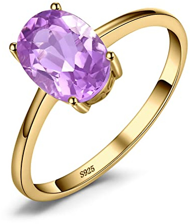 JewelryPalace Echt Edelstein Granat Citrin Peridot Blautopas Amethyst Ringe, Verlobungsring Promise Solitär Verlobung Ring Silber 925 Damen, Silberringe Antragsring Ringe, Damen Schmuck Rosegold Gold