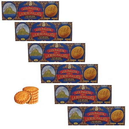 La Mere Poulard® | Biscotti al Puro Burro e Caramello | Biscotti Gusto Caramello | Biscotti Tradizionali con Burro - 6 Blister x 125 Gr