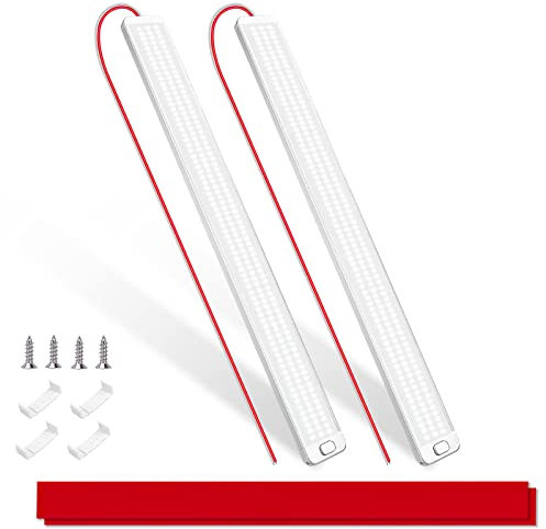MERTTURM Luce LED Coche Interior 12V, 1000LM Super Brillante Barra LED Iluminación Auto 12-85 Voltios con Interruptor, 228LED Blanco Tubo Lámpara de Coches para Caravana RV Barco Camper Vehículo, 2pcs