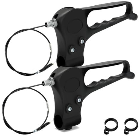 FVRITO 2 Pack Brake Handle Assembly Replacement for Rolling Walker Transport Wheelchair Mobility Knee Walkers Folding Rollator Senior Accessories with 41'' Cable