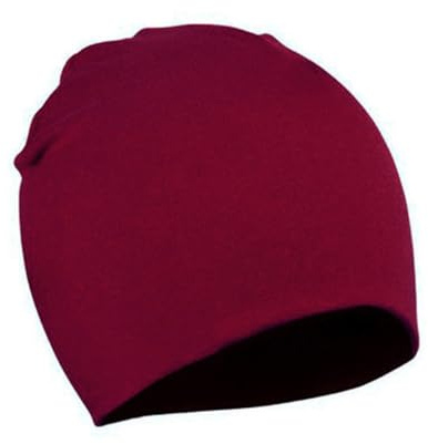 MAKFORT Babymössa, mössa, barn, mjuk bomull, småbarn, hatt, barn, slip-mössa, pojke och flicka, Vinröd, L