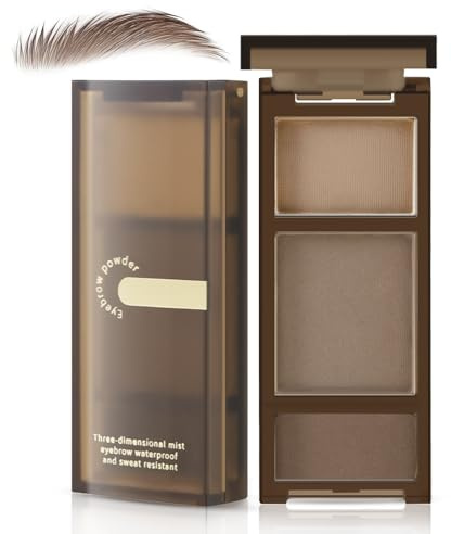 Boobeen 3 Couleur Eyebrow Poudre Palette, Imperméable Longue Durée Naturelle Poudre Sourcils, Brow Definer Powder Makeup to Enhance & Filler Brows, Powder Smooth