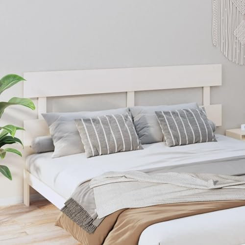 ARKEM Kopfteil Weiß Wandkissen Bett 184x3x81 cm Massivholz Kiefer Mkopfende