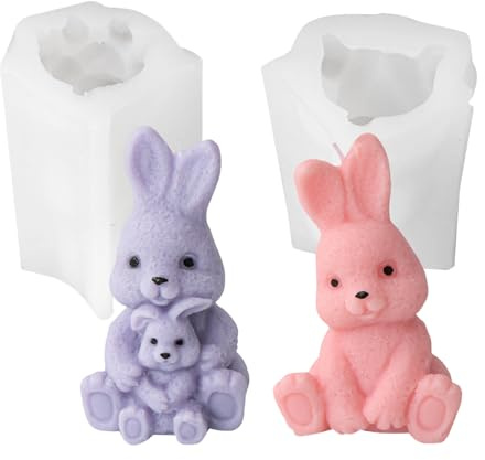 3D Osterhase Silikonform Kerzenhalter, Ostern Kaninchen Silikonformen Gießformen Ostern Kaninchen Gießformen Silikon Silikonform Ostern Hase für Schokolade, Seife, Ostergeschenke