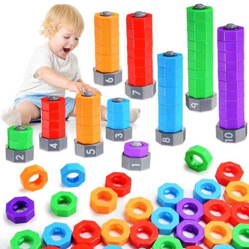 Geebiiny Steckspiel ab 1-2 Jahre, Montessori Stapelturm Baby Spielzeug, Stapelbecher Motorikspielzeug ab 1-3 Jahre - Geschenk für Junge Mädchen