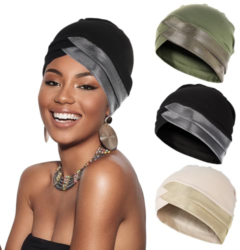 XEPST 3 Pezzi Donne Hijab Undercap, Turbante Chemioterapia Donna Musulmano Copricapo Sotto Sciarpa Cappellino Interno