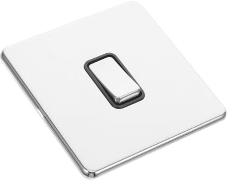 HOMSFOU À Bascule Acier Inoxydable Brossé Avec Bouton Argenté Design Moderne Et Élégant Pour Maisons Et Commerciaux