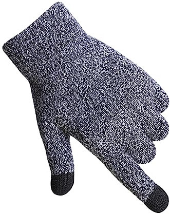 LIFKOME Touchscreen Strickhandschuhe Für Herren Warme Rutschfeste Winddichte Outdoor-handschuhe Schwarz Und Weiß Für Kalte Und Aktivitäten Im Freien