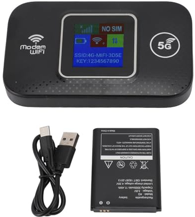 Router Portatile 4G LTE con Display LCD, Fino a 150 Mbps, Supporta Fino a 10 Dispositivi, Slot per Scheda Micro SIM, Comodo Alimentatore USB, Accesso Internet Veloce e Stabile