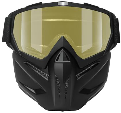 keynoyin Cycling high definition transparent eye protection glasses, protective windproof goggles full face-black frame+yellow film