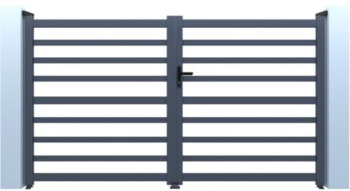 Habitat et Jardin - Portal de aluminio calado Martin (300 x 120 cm), color gris