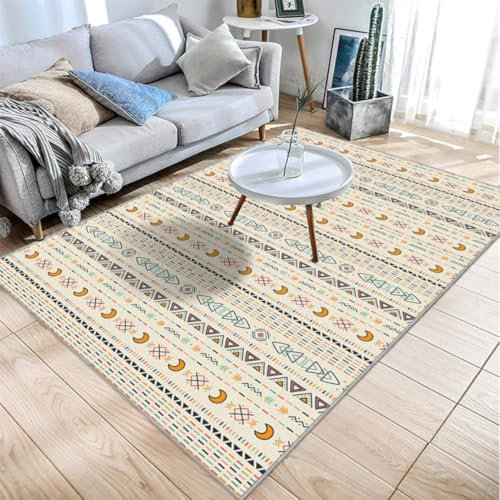 RUGMRZ Schallschutz Teppich 120X160Cm Waschbarer Waschmaschine 13 Vintage Wohnzimmer Schlafzimmer Couchtisch Grau Abwaschbar Teppiche Fürs Kinderzimmer