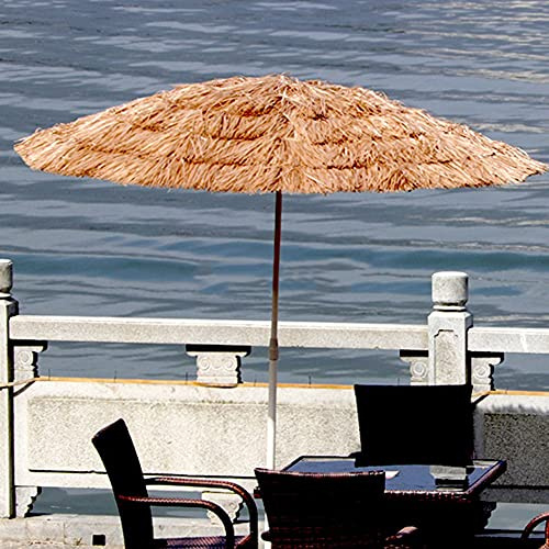 GLJTUO Ombrellone Hawaiano in Paglia, Ombrellone da Spiaggia, Ombrellone da Terrazza, Ombrellone da Mercato, Ombrellone da Giardino, Ombrellone Rotondo Portatile, Senza Base, Om,