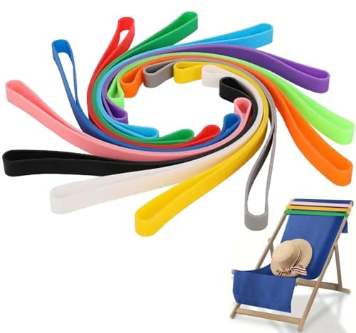 12 Stück Handtuchbänder Strand, Kreuzfahrt Strand Must Have, Große Silikon Gummibänder Mehrfarbig Strandtuchhalter Band, 30 X 1 Cm Extra Große Elastische Bands, Für Strandkörbe Strandzubehör (6 Farbe)