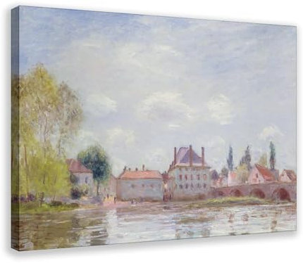 Poster su tela con Alfred Sisley, il ponte di Moret Sur Loing, decorazione da parete per camera da letto, ufficio, cucina, regalo, 30 x 45 cm