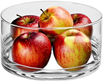 KROSNO Saladier en Verre, 19 cm, Fait à la main, Collection Glamour | Grand bol pour salade, fruits, collations, Verrerie élégants, Cristal sans plomb, Compatibles lave-vaisselle, Un beau cadeau