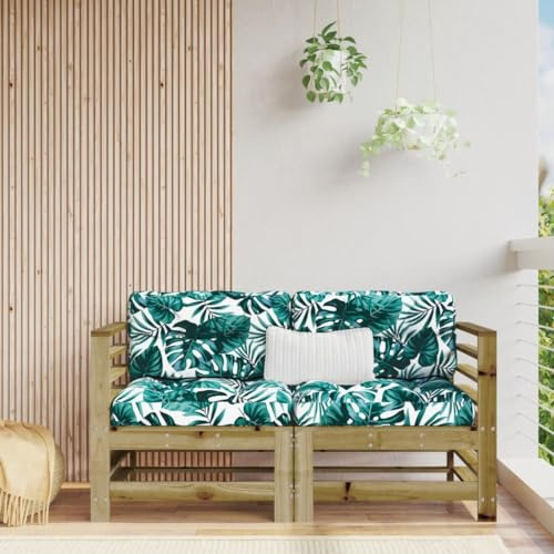 YuuSsea Garten Ecksofa Holz, 2er Set imprägniertes Kiefernholz, Modulares Outdoor Loungesofa mit Rückenlehne, 63,5x63,5x60 cm, für Terrasse, Patio & Gartenmöbel