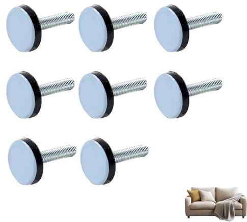 XiDeShop Juego de 8 Niveladores Deslizadores Circulares de Teflón PTFE con Tuerca M6 para Muebles，Protección y Estabilidad en Diversas Superficies en Hogar y Oficina